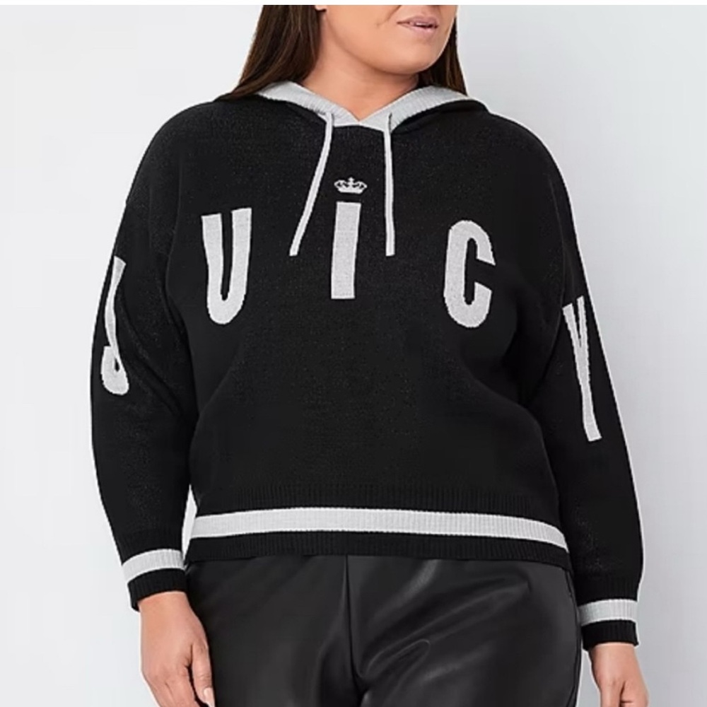 ✨Juicy by Juicy Couture Black & Silver Long Sleeve Hoodie